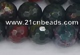 COJ314 15.5 inches 12mm faceted round Indian bloodstone beads