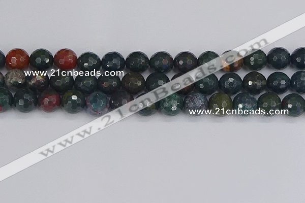 COJ314 15.5 inches 12mm faceted round Indian bloodstone beads