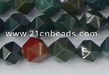 COJ321 15.5 inches 8mm faceted nuggets Indian bloodstone beads