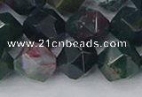 COJ323 15.5 inches 12mm faceted nuggets Indian bloodstone beads