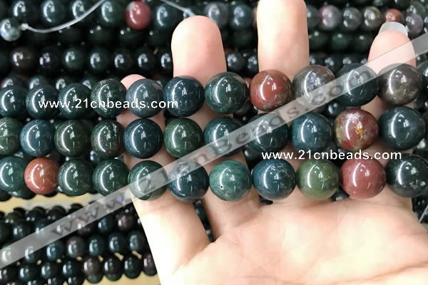 COJ334 15.5 inches 12mm round Indian bloodstone beads wholesale