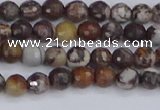 COJ360 15.5 inches 4mm faceted round outback jasper beads