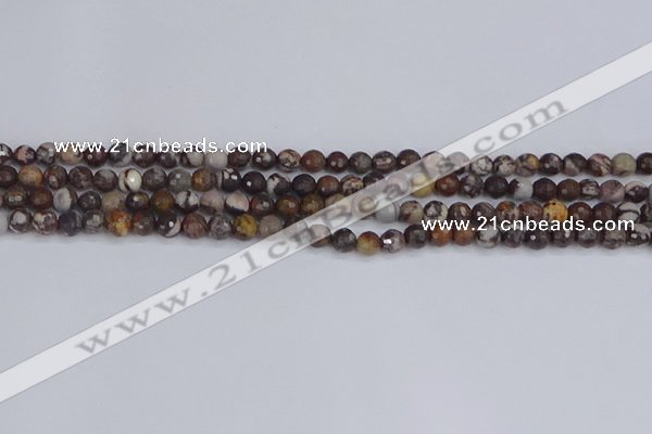 COJ360 15.5 inches 4mm faceted round outback jasper beads