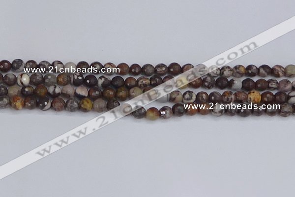 COJ361 15.5 inches 6mm faceted round outback jasper beads