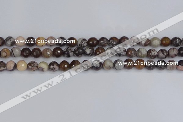 COJ362 15.5 inches 8mm faceted round outback jasper beads