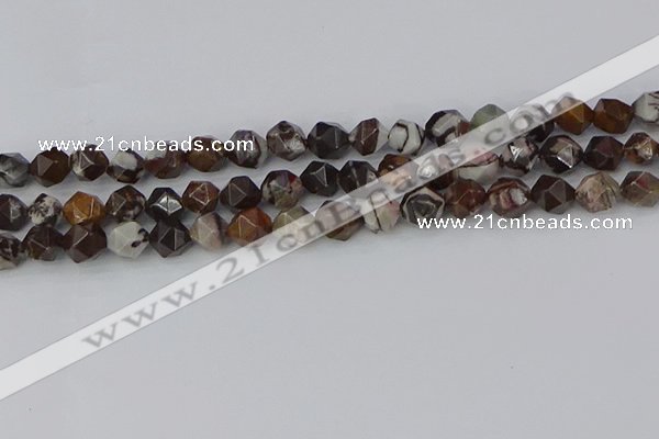 COJ372 15.5 inches 8mm faceted nuggets outback jasper beads