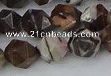 COJ374 15.5 inches 12mm faceted nuggets outback jasper beads