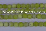 COJ400 15.5 inches 4mm round matte olive jade beads wholesale