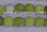 COJ403 15.5 inches 10mm round matte olive jade beads wholesale