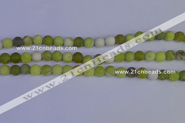 COJ403 15.5 inches 10mm round matte olive jade beads wholesale