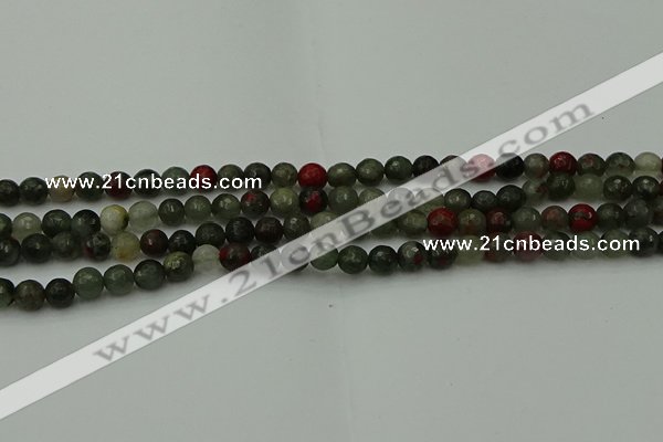 COJ460 15.5 inches 4mm faceted round blood jasper beads wholesale