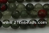 COJ461 15.5 inches 6mm faceted round blood jasper beads wholesale