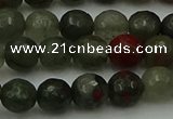 COJ462 15.5 inches 8mm faceted round blood jasper beads wholesale