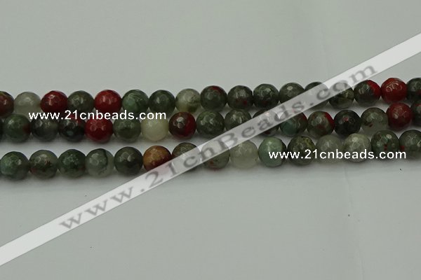 COJ464 15.5 inches 12mm faceted round blood jasper beads wholesale