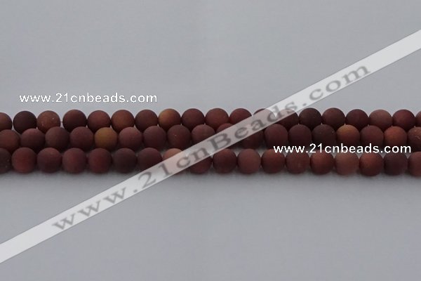 COJ472 15.5 inches 8mm round matte African blood jasper beads