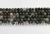 COJ486 15.5 inches 10mm faceted round blood jasper beads wholesale