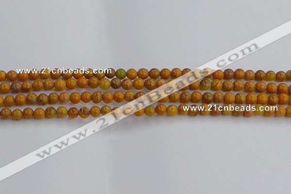 COJ600 15.5 inches 4mm round orpiment jasper beads wholesale