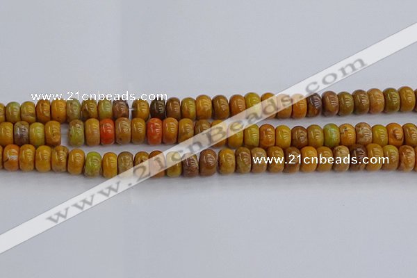 COJ612 15.5 inches 5*8mm rondelle orpiment jasper beads