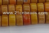 COJ621 15.5 inches 5*8mm heishi orpiment jasper beads