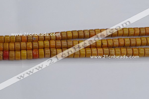 COJ621 15.5 inches 5*8mm heishi orpiment jasper beads