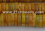 COJ623 15.5 inches 3*12mm heishi orpiment jasper beads