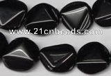 CON100 15.5 inches 16mm cut coin black onyx gemstone beads