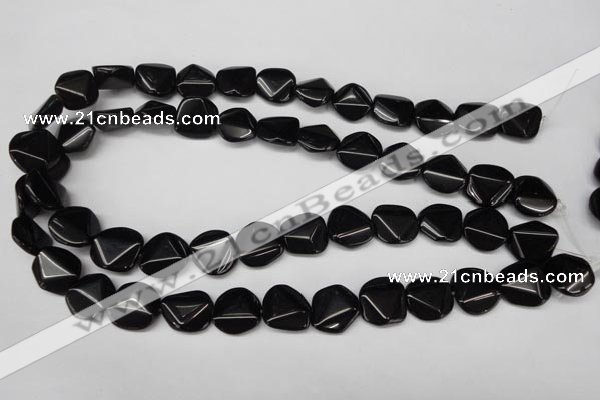 CON100 15.5 inches 16mm cut coin black onyx gemstone beads