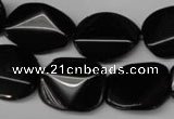 CON105 15.5 inches 15*20mm cut oval black onyx gemstone beads