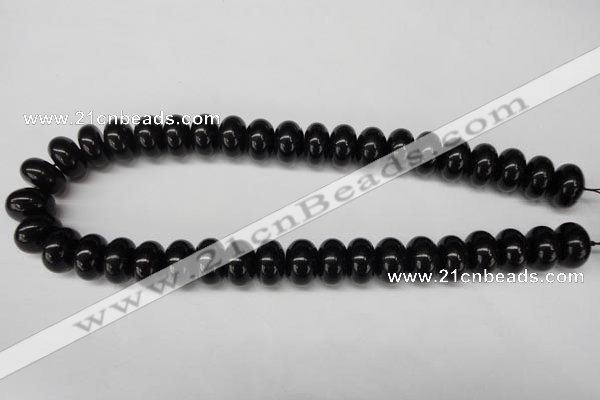 CON24 15.5 inches 10*16mm rondelle black onyx gemstone beads