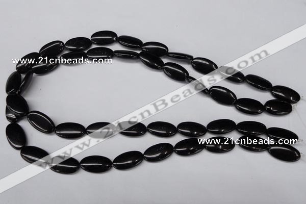 CON33 15.5 inches 10*18mm oval black onyx gemstone beads