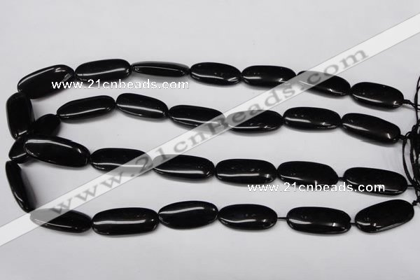 CON36 15.5 inches 10*30mm oval black onyx gemstone beads