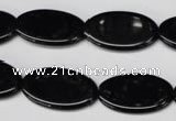 CON38 15.5 inches 14*24mm oval black onyx gemstone beads