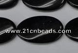 CON59 15.5 inches 18*30mm twisted oval black onyx gemstone beads