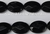 CON65 15.5 inches 13*18mm faceted oval black onyx gemstone beads