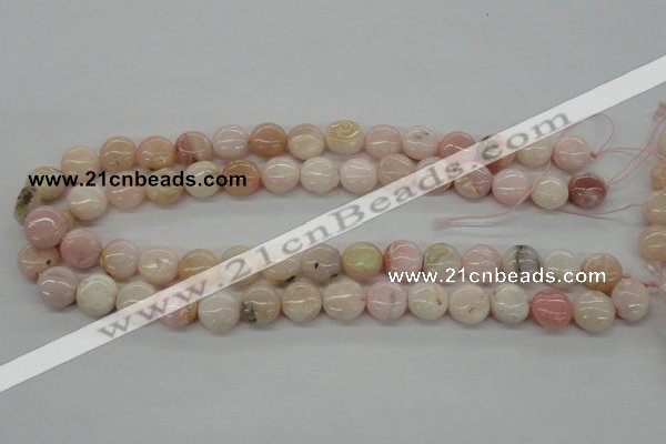 COP07 15.5 inches 13mm flat round natural pink opal beads wholesale
