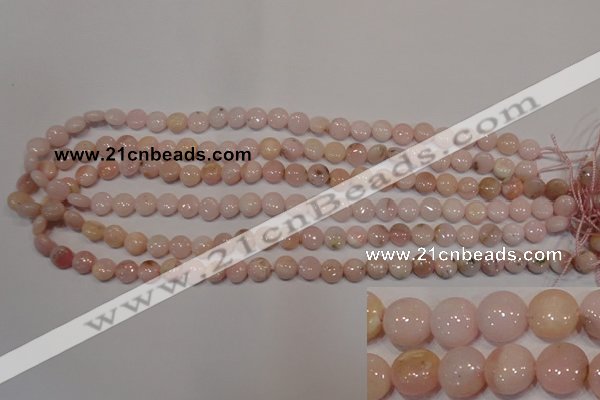 COP1011 15.5 inches 8mm flat round natural pink opal gemstone beads