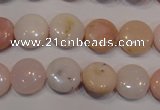 COP1014 15.5 inches 12mm flat round natural pink opal gemstone beads