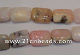 COP1032 15.5 inches 10*14mm rectangle natural pink opal gemstone beads