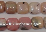 COP1044 15.5 inches 14*14mm square natural pink opal gemstone beads