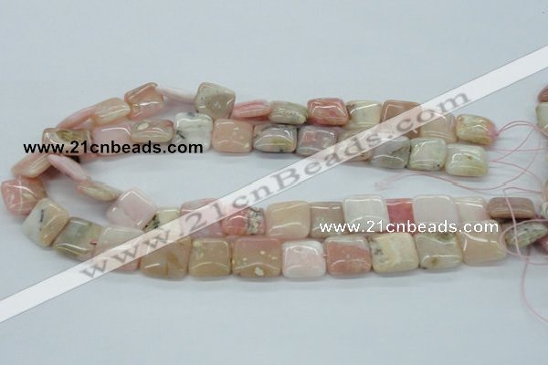 COP11 15.5 inches 16*16mm square natural pink opal beads wholesale