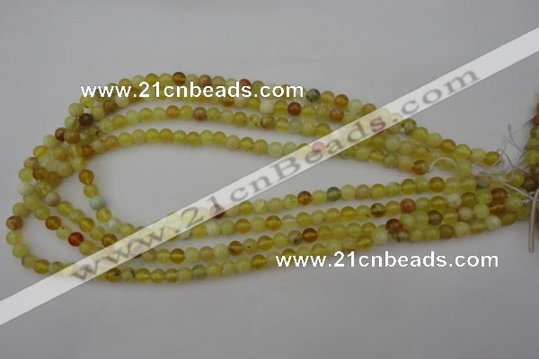 COP1200 15.5 inches 4mm round yellow opal gemstone beads