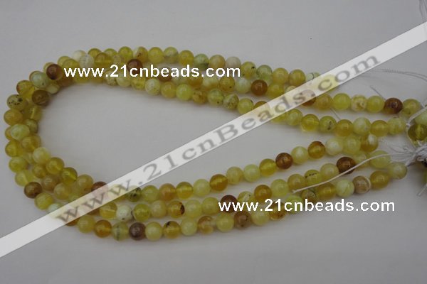 COP1202 15.5 inches 8mm round yellow opal gemstone beads