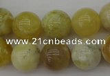 COP1205 15.5 inches 14mm round yellow opal gemstone beads