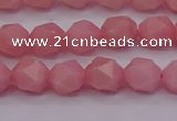 COP1222 15.5 inches 8mm faceted nuggets Chinese pink opal beads