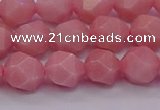 COP1223 15.5 inches 10mm faceted nuggets Chinese pink opal beads