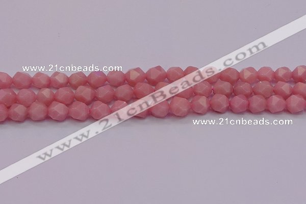 COP1223 15.5 inches 10mm faceted nuggets Chinese pink opal beads