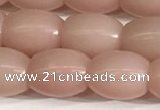 COP1245 15.5 inches 8*10mm rice Chinese pink opal beads