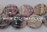 COP1261 15.5 inches 12mm flat round natural pink opal gemstone beads