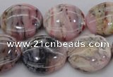 COP1264 15.5 inches 18mm flat round natural pink opal gemstone beads