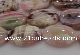 COP1273 15.5 inches 10*14mm oval natural pink opal gemstone beads